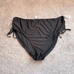 High Waisted Tie-Cinched Bikini Swim Bottoms